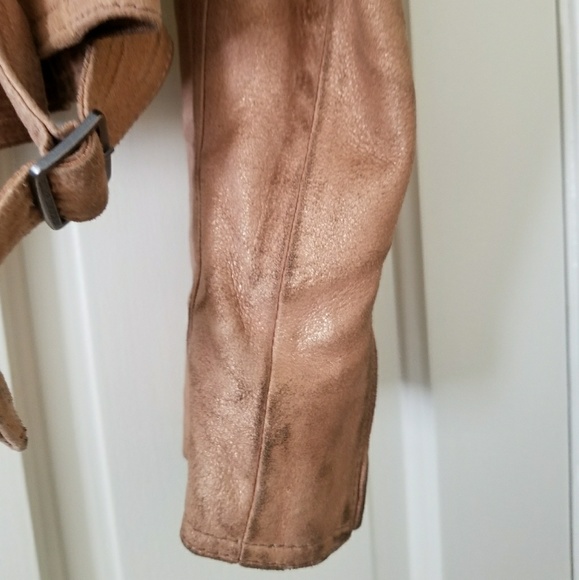 Metallic Gold 100% soft Leather Abercrombie Jacket - Picture 6 of 9